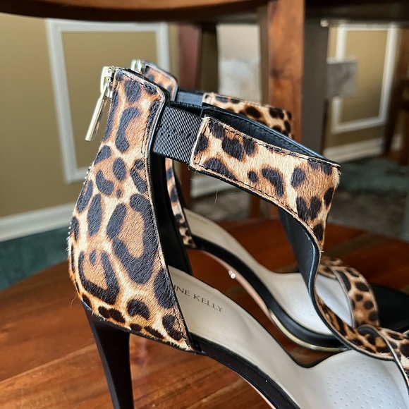 Katherine Kelly Blake T-Strap Natural Leopard Calf Hair Stiletto Heels - Picture 11 of 15